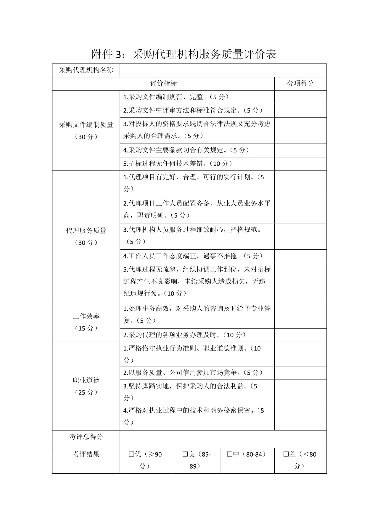 采购代理机构服务质量评价指南 如何有效使用评价表并提升服务标准